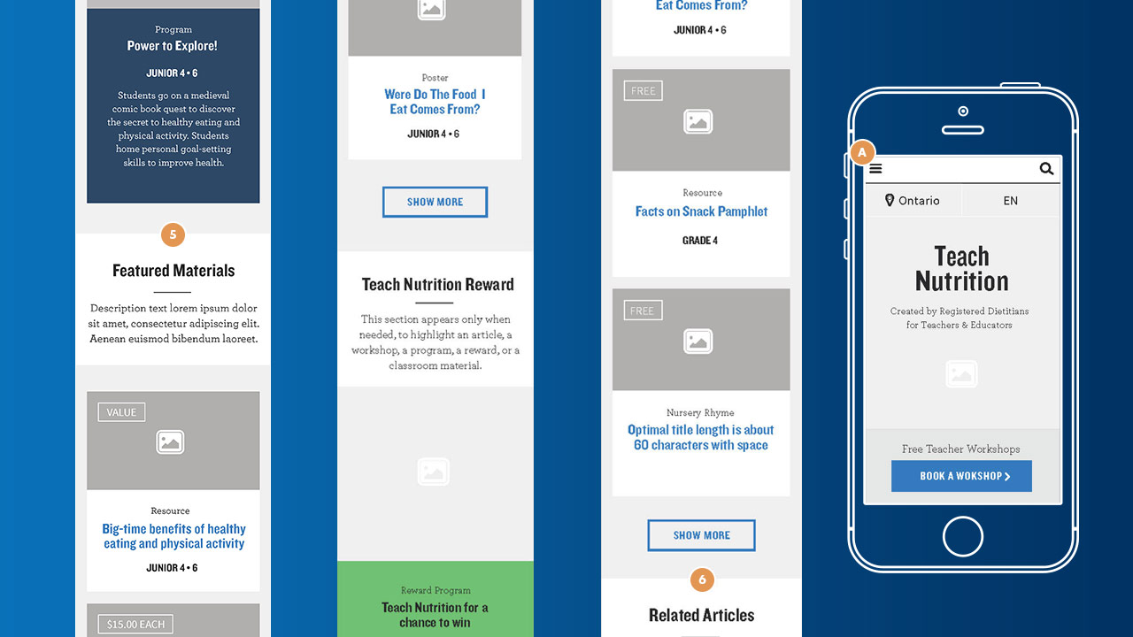 UX mobile screens isometric view